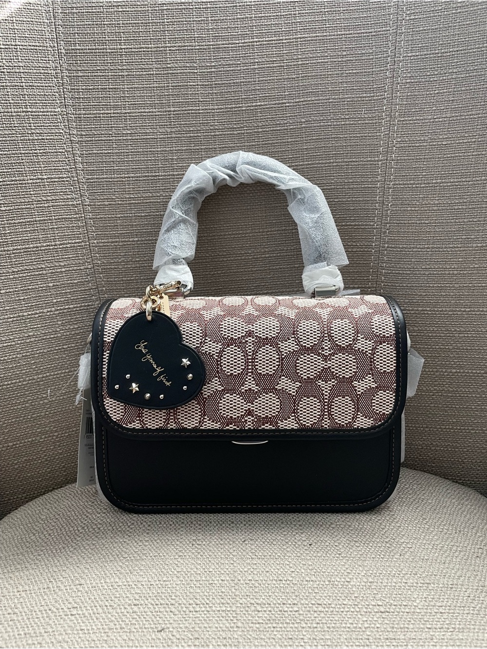 Coach Rogue Top Handle Bag In Signature Jacquard Cocoa Black NWT